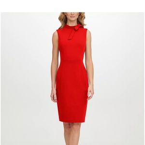Calvin Klein Red Bow Neck Dress